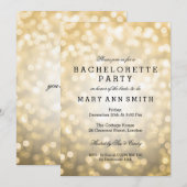 Invitation Parties scintillant Gold de la Bachelorette Party (Devant / Derrière)