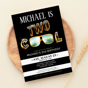 Invitation Parties scintillant Gold Deux cool pour l'invitati