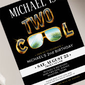 Invitation Parties scintillant Gold Deux cool pour l'invitati