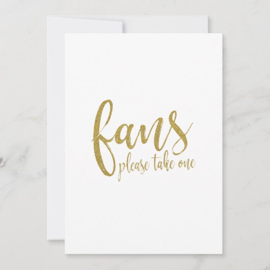 Invitation Parties scintillant Gold Fans Connexion Mariage ab (Devant)