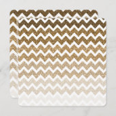 Invitation Parties scintillant Gold Faux Chevron Ombre Sweet  (Devant / Derrière)