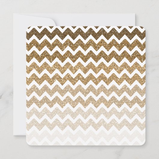 Invitation Parties scintillant Gold Faux Chevron Ombre Sweet  (Devant)