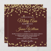 Invitation Parties scintillant Gold Faux Confetti Mariage élé (Devant / Derrière)