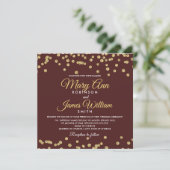 Invitation Parties scintillant Gold Faux Confetti Mariage élé (Debout devant)