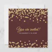 Invitation Parties scintillant Gold Faux Confetti Mariage élé (Dos)