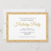 Invitation Parties scintillant Gold Faux | Corporate Holiday  (Devant)