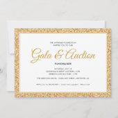 Invitation Parties scintillant Gold Faux | Enchères de gala e (Devant)