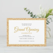 Invitation Parties scintillant Gold Faux | Grande ouverture (Debout devant)