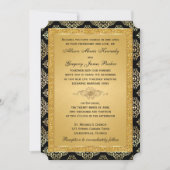Invitation Parties scintillant Gold FAUX, Mariage damassé Inv (Devant)
