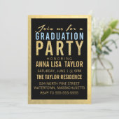 Invitation Parties scintillant Gold Foil Graduation Party Inv (Debout devant)