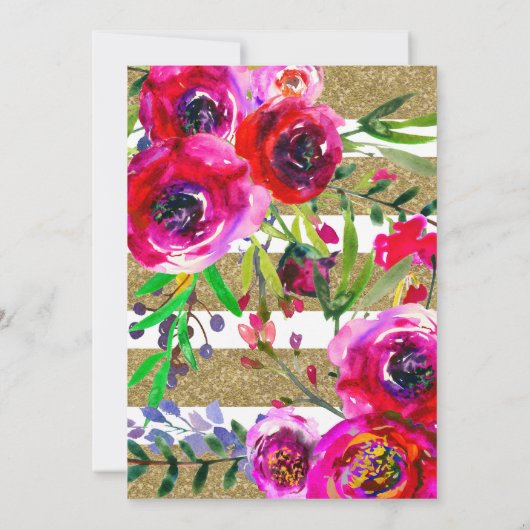 Invitation Parties scintillant Gold Foil Gratuit Fête des mar (Dos)