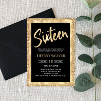 Parties scintillant Gold Foil Seize 16e anniversai