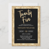 Invitation Parties scintillant Gold Foil Vingt-cinq 25e anniv (Devant)