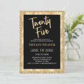 Invitation Parties scintillant Gold Foil Vingt-cinq 25e anniv (Debout devant)