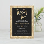 Invitation Parties scintillant Gold Foil Vingt-deux 22e anniv (Debout devant)