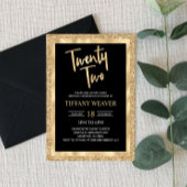 Invitation Parties scintillant Gold Foil Vingt-deux 22e anniv