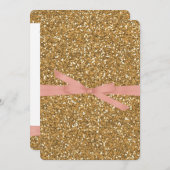 Invitation Parties scintillant Gold Glam Faux (Devant / Derrière)