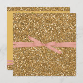 Invitation Parties scintillant Gold Glam Faux (Devant / Derrière)