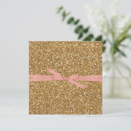 Invitation Parties scintillant Gold Glam Faux (Debout devant)