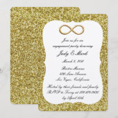 Invitation Parties scintillant Gold Gold Infinity Engagement  (Devant / Derrière)