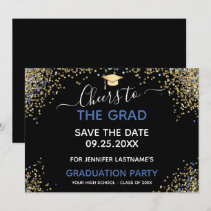 Invitation Parties scintillant Gold Graduation Party Enregist