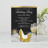 Invitation Parties scintillant Gold High Heel Chaussures Or C (Debout devant)