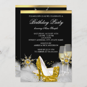 Invitation Parties scintillant Gold High Heel Chaussures Or C