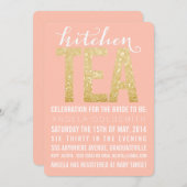 Invitation Parties scintillant Gold Kitchen Tea Shower Party  (Devant / Derrière)