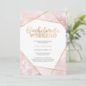 Invitation Parties scintillant Gold PinkBachelorette Weekend  (Debout devant)