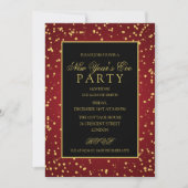 Invitation Parties scintillant Gold Red Foil Dots la fête de  (Devant)