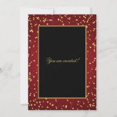 Invitation Parties scintillant Gold Red Foil Dots la fête de  (Dos)