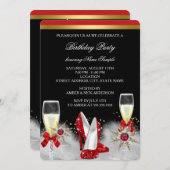 Invitation Parties scintillant Gold Red Heures Black Silver C (Devant / Derrière)