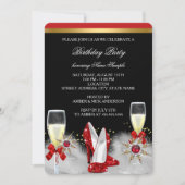 Invitation Parties scintillant Gold Red Heures Black Silver C (Devant)