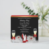 Invitation Parties scintillant Gold Red Heures Black Silver C (Debout devant)
