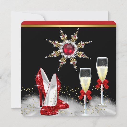 Invitation Parties scintillant Gold Red Heures Black Silver C (Dos)