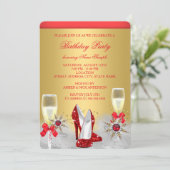 Invitation Parties scintillant Gold Red High Heures Silver Ch (Debout devant)