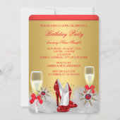 Invitation Parties scintillant Gold Red High Heures Silver Ch (Devant)