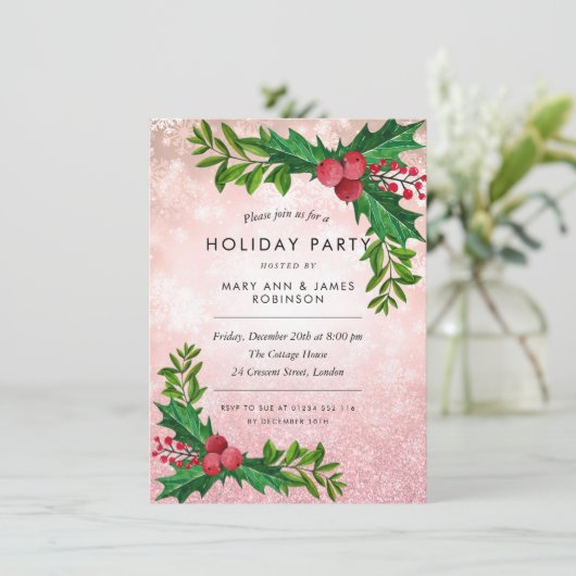 Invitation Parties scintillant Gold Rose en cuivre (Debout devant)