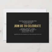Invitation Parties scintillant Gold Script Look Photo Invitat (Dos)