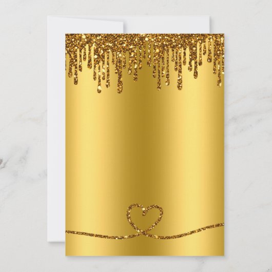 Invitation Parties scintillant goutte or bébé pieds Baby show (Dos)