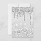 Invitation Parties scintillant gouttes argent gris nuptiale d (Dos)