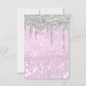 Invitation Parties scintillant gouttes d'argent violet nuptia (Dos)