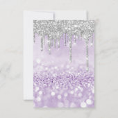 Invitation Parties scintillant gouttes d'argent violet nuptia (Dos)