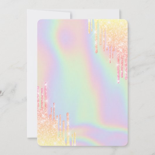 Invitation Parties scintillant gouttes robe Holographique Qui (Dos)