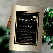 Invitation Parties scintillant Graduation Cap Champagne Gradu