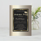 Invitation Parties scintillant Graduation Cap Champagne Gradu (Debout devant)