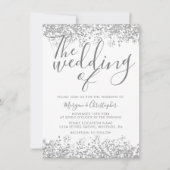 Invitation Parties scintillant gris argent Élégant Mariage mo (Devant)