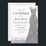 Invitation Parties scintillant gris argent femmes 21e fête d'<br><div class="desc">Parties scintillant gris argent femmes 21e anniversaire Invitation de fête Voir les articles correspondants dans la niche et le magasin de nid</div>