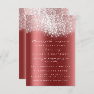 Invitation Parties scintillant gris argenté Bourgogne Rouge F