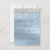 Invitation Parties scintillant gris gouttes d'argent bleu nup (Devant)